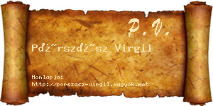 Pórszász Virgil névjegykártya